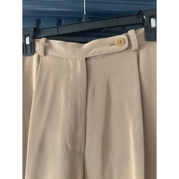 Vintage Emanuel Ungaro Gold Tan Camel Crepe Trousers Pants 10 44 - Picture 2 of 6